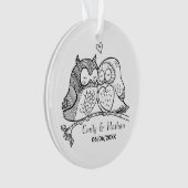 Süße Eulen in den Liebe-romantischen Ornament (Vorderseite)