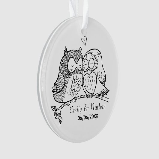 Süße Eulen in den Liebe-romantischen Ornament (Vorderseite)