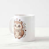Süße Eulen-Kaffeetasse - Latte-Herz Kaffeetasse (Vorderseite Links)