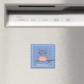 Süße Eulen-Kunst getupfte personalisierte Mädchen  Magnet (In Situ (Geschirrspüler))