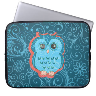 Süße Eulen-Mädchen-Retro-Blumenmode Laptopschutzhülle
