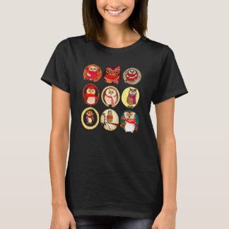 Süße Eulen mit Schals Eule  1 T-Shirt