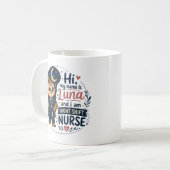 Süße Eulen-Nachtschwester RN-Illustration Kaffeetasse (Vorderseite Links)