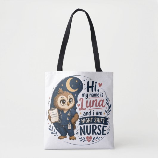 Süße Eulen-Nachtschwester RN-Illustration Tasche (Vorderseite)