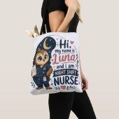 Süße Eulen-Nachtschwester RN-Illustration Tasche (Von Nahem)