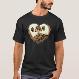 Süße Eulen Paar Herzform Liebes Tiere Eule T-Shirt