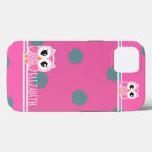 Süße Eulen Punkte Case-Mate iPhone Hülle (Rückseite (Horizontal))