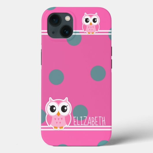 Süße Eulen Punkte Case-Mate iPhone Hülle (Rückseite)