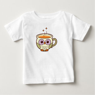 Süße Eulen-Teetasse — Illustration einer gemütlich Baby T-shirt
