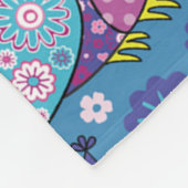 Süße Eulen und Blumen Fleecedecke (Ecke)