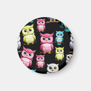 Süße Eulen-Vögel Design Magnet