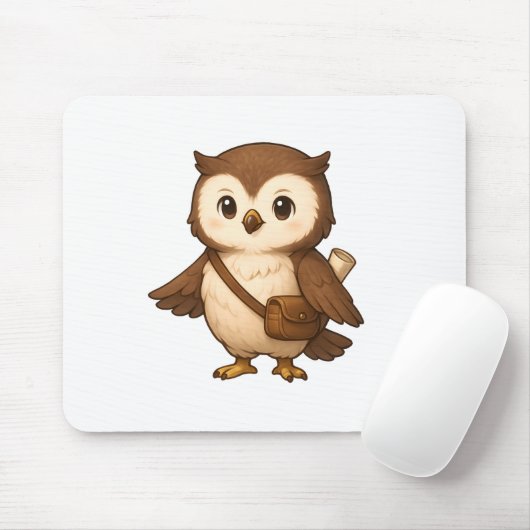 Süße Eulenillustration – Okojo und Freunde Illust Mousepad (Mit Mouse)