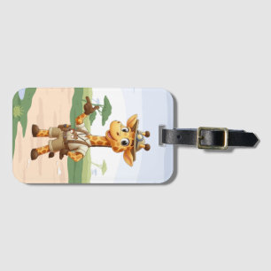 Süße Explorer-Giraffe auf Safari Gepäckanhänger