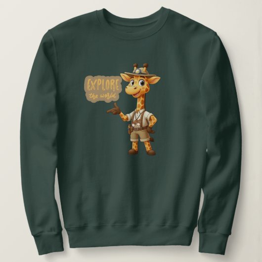 Süße Explorer-Giraffe auf Safari Sweatshirt (Design vorne)