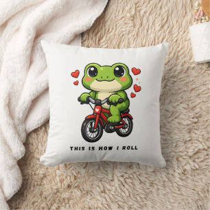Süße Fahrrad fahrender Frosch Kawaii Frosch Fahr Kissen