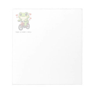 Süße Fahrrad fahrender Frosch | Kawaii Frosch Fahr Notizblock
