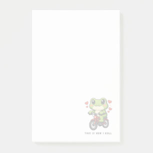 Süße Fahrrad fahrender Frosch Kawaii Frosch Fahr Post-it Klebezettel