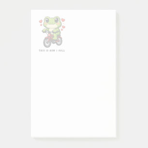 Süße Fahrrad fahrender Frosch Kawaii Frosch Fahr Post-it Klebezettel