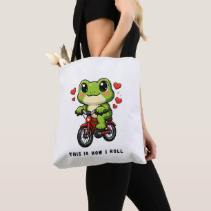 Süße Fahrrad fahrender Frosch   Kawaii Frosch Fahr Tasche