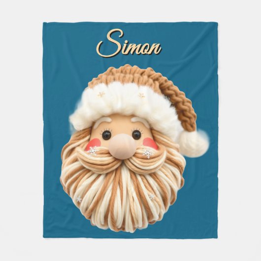 Süße falsche Garn-Weihnachtsmann-Häkeln Fleecedecke (Vorderseite)