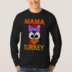 Süße Familie passende Mama Truthahn Erntedankfest T-Shirt