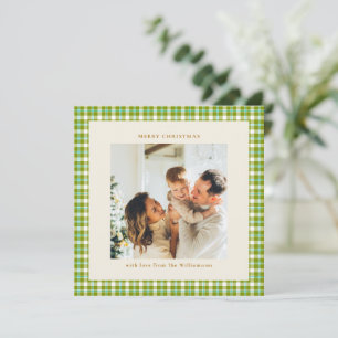 Süße Familienfoto-Moderne-Tartan-Weihnachten Feiertagskarte