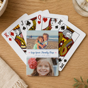Süße Familientwo-Foto-Spielabend-Erinnerung Spielkarten