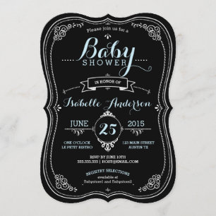Süße Fancy-Kreidetafel-Junge-Baby-Party Einladung