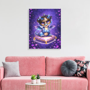 Süße Fantasy-Drachen-Leinwand-Wandkunst Leinwanddruck