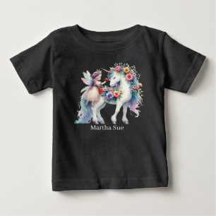 Süße Fantasy-Fee mit Namen Einhorn Baby T-shirt