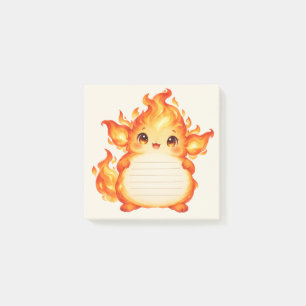 Süße Fantasy-Feuerfigur Wasserfarbe linierte Notiz
