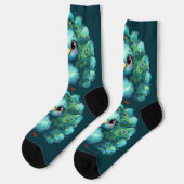 Süße Fantasy-launische Blaupfau Socken (Linkes Detail)
