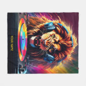 Süße Fantasy-Löwe-DJ-Vinyl Fleecedecke (Vorderseite (Horizontal))