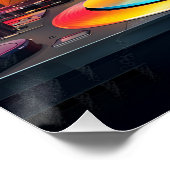 Süße Fantasy-Löwe-DJ-Vinyl Poster (Ecke)
