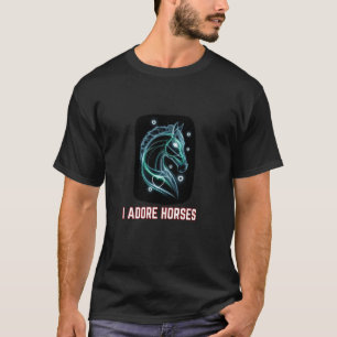 Süße Fantasy-Pferd-Liebe-Reitsport-Dekor T-Shirt