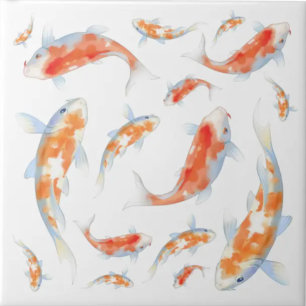 Süße Farben Orange und Weiß Japanischer Fisch Koi Fliese