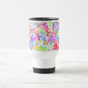 Süße farbenfrohe abstrakte Blumenmuster Reisebecher