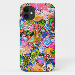 Süße farbenfrohe abstrakte gemischte Paisley-Blume iPhone 11 Hülle