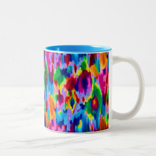Süße farbenfrohe abstrakte Malerei Gestaltung Zweifarbige Tasse