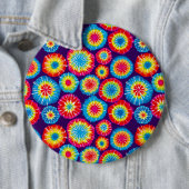 Süße farbenfrohe abstrakte Sonnenmuster Button (Beispiel)