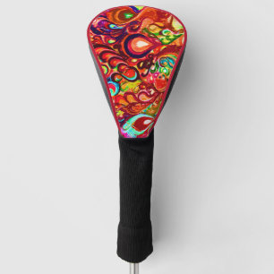 Süße farbenfrohe abstrakte Wirbelmalerei Golf Headcover