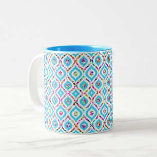 Süße farbenfrohe abstrakte Zickzack-Muster Zweifarbige Tasse