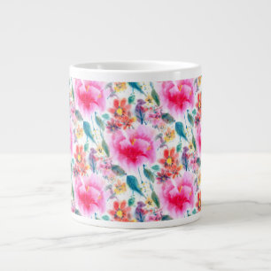 Süße farbenfrohe Aquarellblumen Jumbo-Tasse