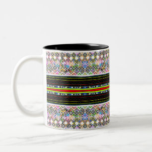 Süße farbenfrohe aztekische Stammesmuster Zweifarbige Tasse