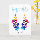 Süße farbenfrohe Blätter Aquarell Karte (Gelbe Blume)