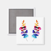 Süße farbenfrohe Blätter Aquarell Magnet (Vorderseite/Rückseite)