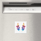 Süße farbenfrohe Blätter Aquarell Magnet (In Situ (Geschirrspüler))