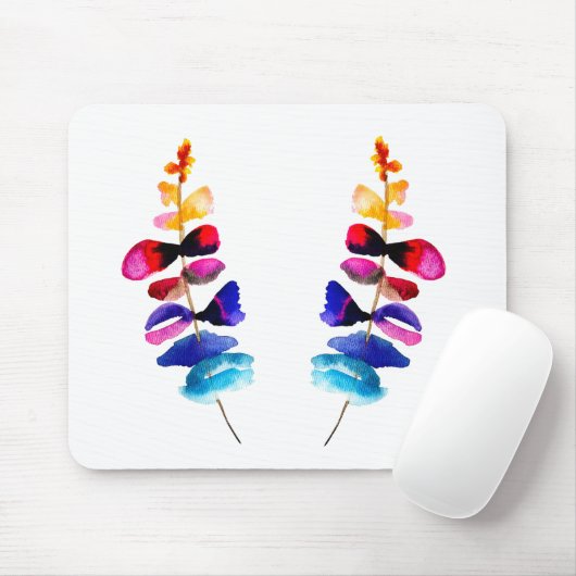 Süße farbenfrohe Blätter Aquarell Mousepad (Mit Mouse)