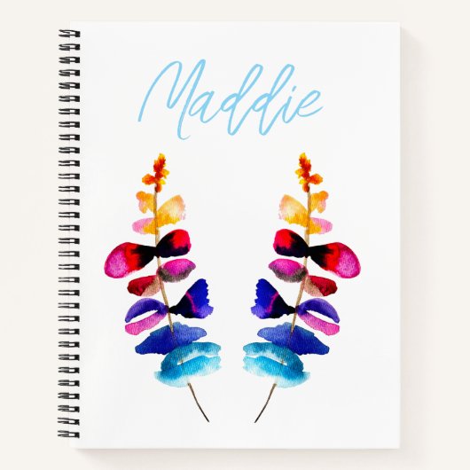 Süße farbenfrohe Blätter Aquarell Notizblock (Vorderseite)
