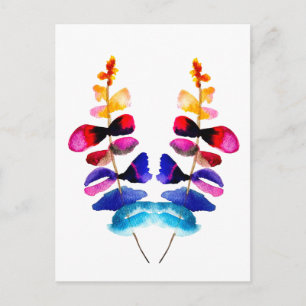 Süße farbenfrohe Blätter Aquarell Postkarte